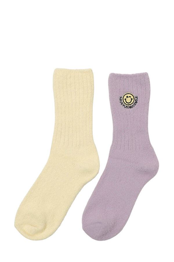 SMILE WRM 2 LI SKT-W 5PR LILA MULTI Kadın 2 li Soket Çorap