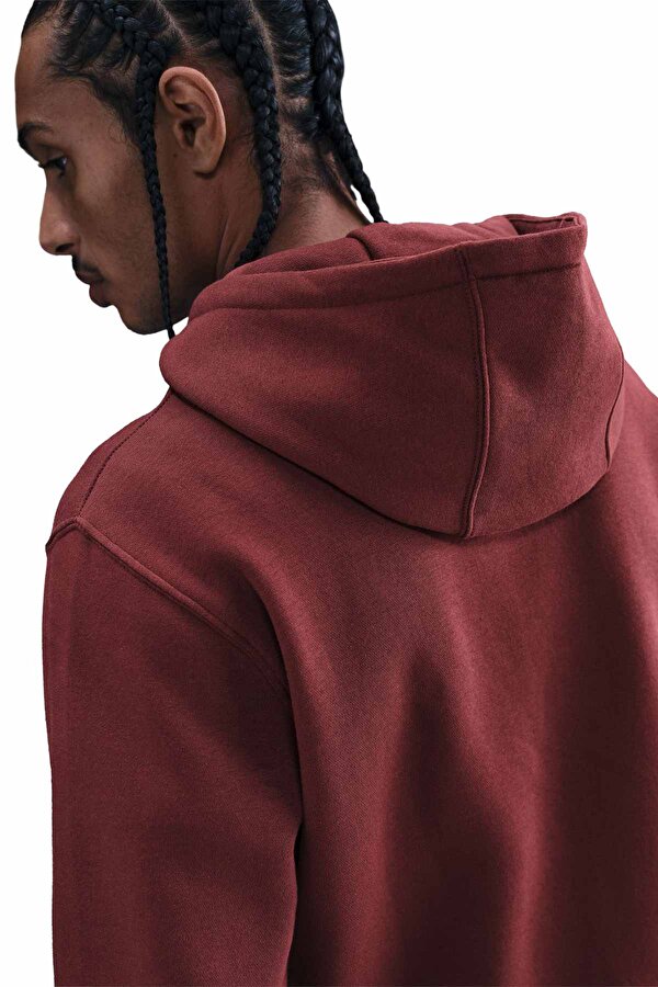 M NK CLUB BB FZ HOODIE Bordo Erkek Fermuarlı Sweatshirt