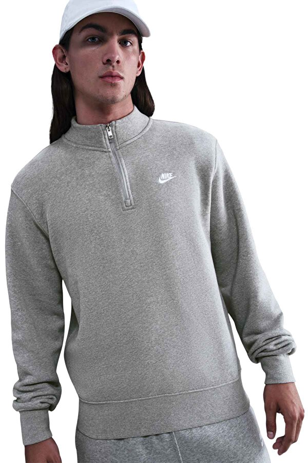 M NK CLUB BB HZ TOP GRI Erkek Sweatshirt