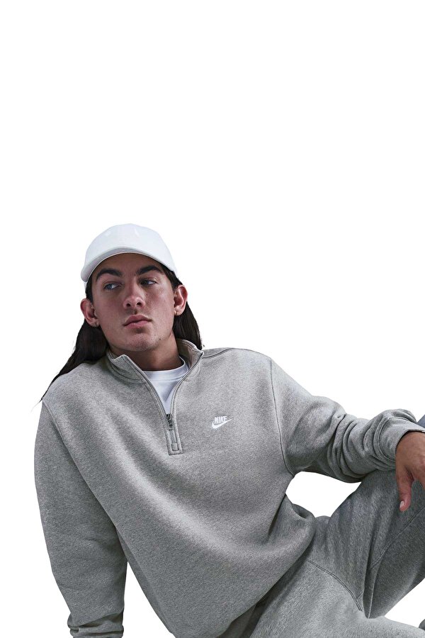 M NK CLUB BB HZ TOP GRI Erkek Sweatshirt