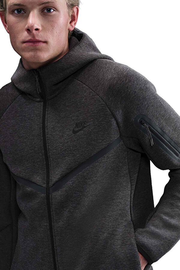 M NK TCH FLC FZ WR HOODIE Gri Erkek Fermuarlı Sweatshirt