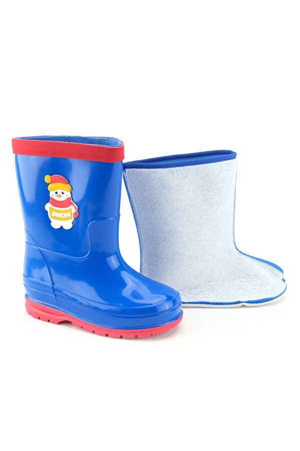 Erkek Çocuk Kışlık İçinde Çıkarılabilir Ek Çoraplı Su Geçirmez Yağmur Bot Çizme