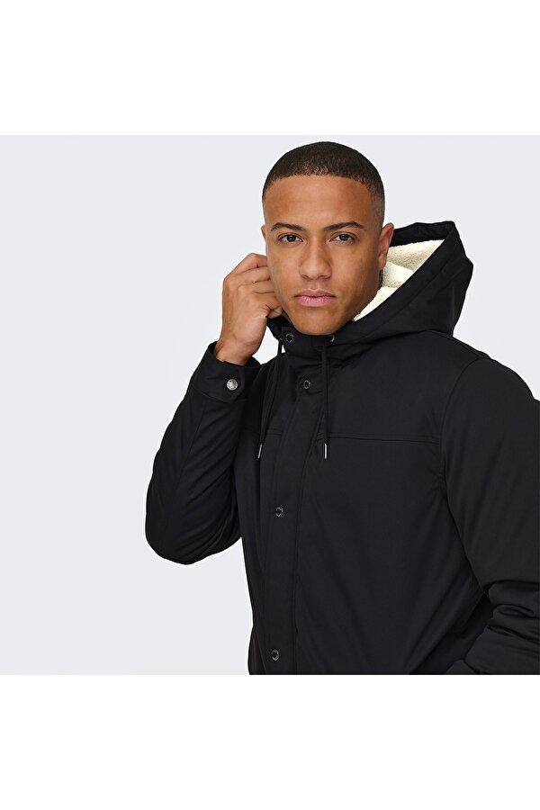 Alexander Life Erkek Siyah Kapüşonlu Mont