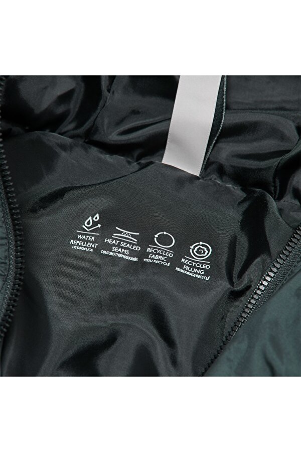 Union Seamless Life Puffer Erkek Siyah Kapüşonlu Mont