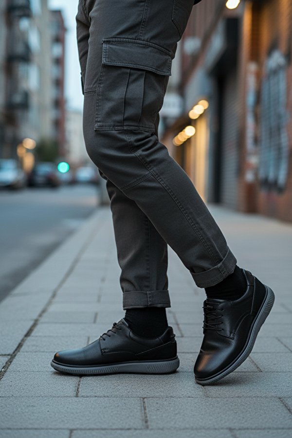 109051.M 5PR Siyah Erkek Comfort Ayakkabı