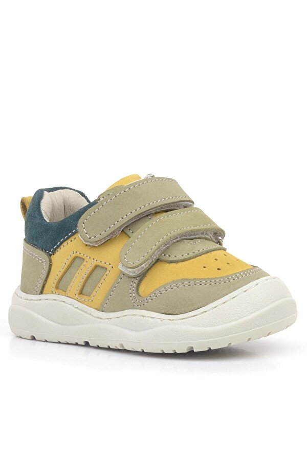 Schaggy Hakiki Deri Sarı Yeşil Bebek Spor Ayakkabı