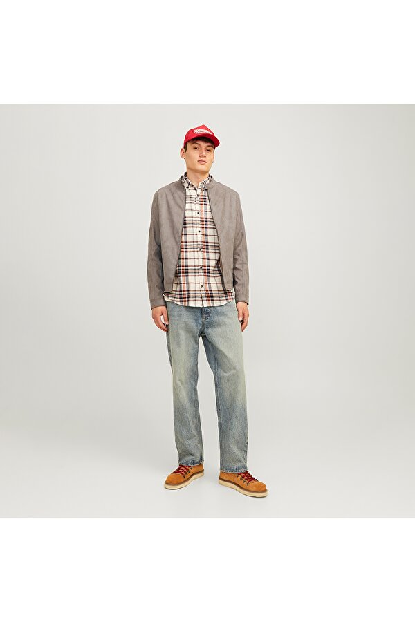 Jack&Jones Dylan Clean Erkek Kahverengi Bisiklet Yaka Ceket