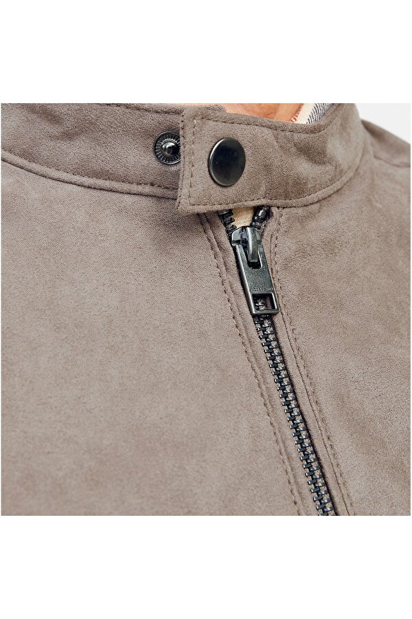 Jack&Jones Dylan Clean Erkek Kahverengi Bisiklet Yaka Ceket