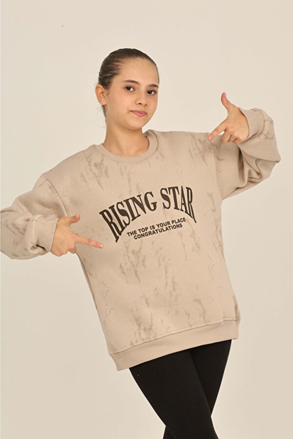Toontoy Kız Çocuk Rısıng Star Baskılı Sweatshirt