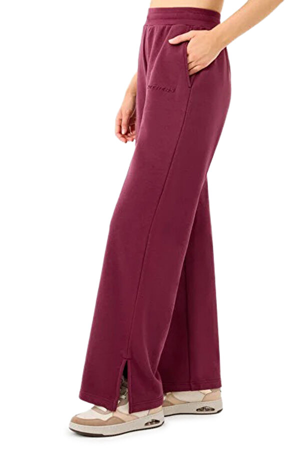 W Essential Wide Leg Regu Bordo Kadın Eşofman Altı