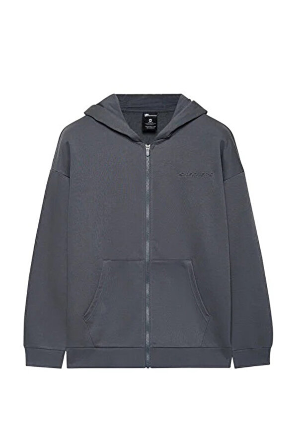 M Essential Full Zip Hood GRI Erkek Fermuarlı Sweatshirt