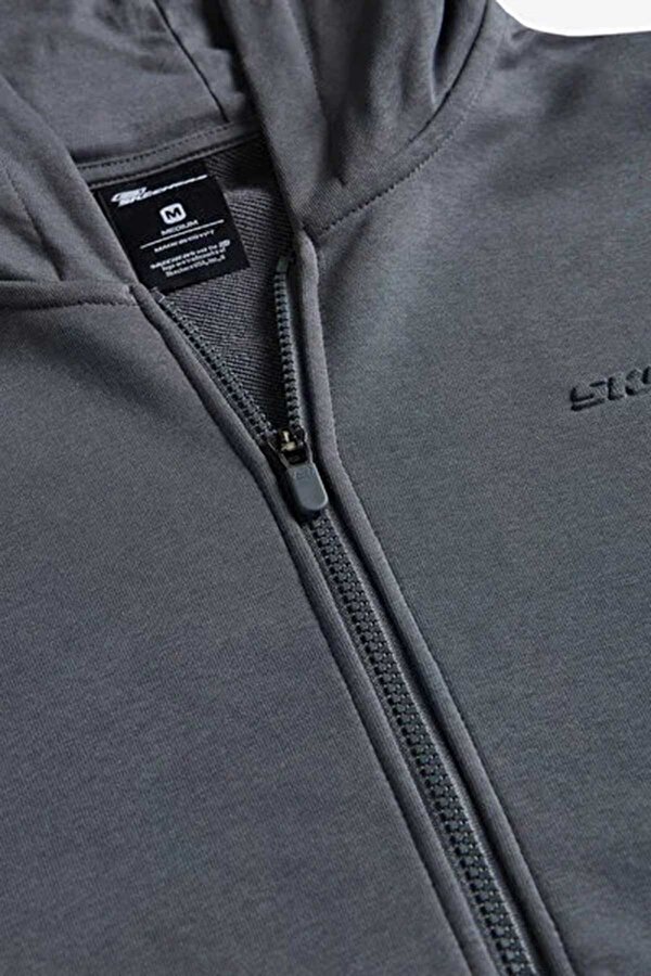 M Essential Full Zip Hood GRI Erkek Fermuarlı Sweatshirt