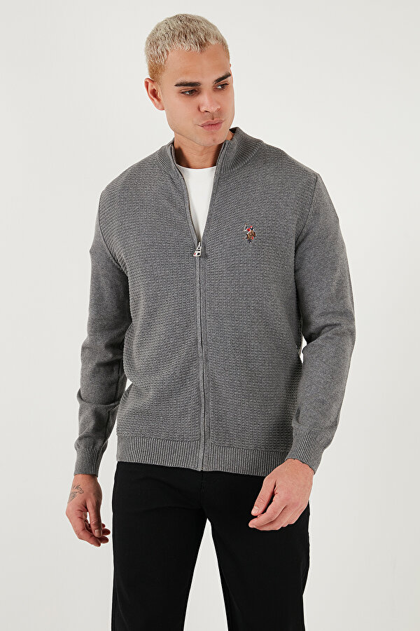 Erkek Hırka G081SZ0TH2227188 GRİ MELANJ