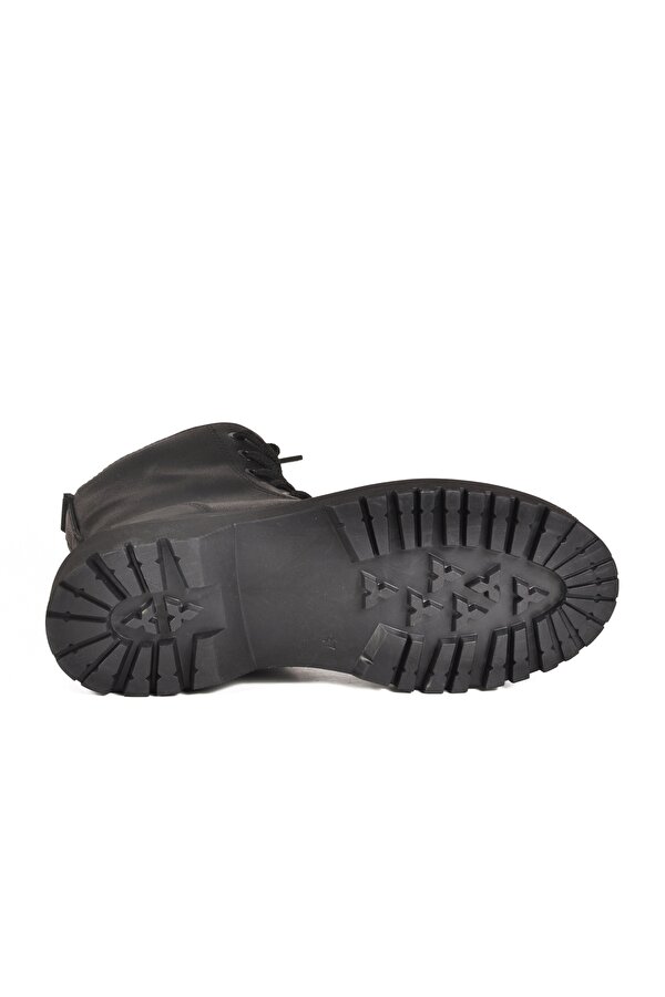 Aspor Siyah Zümrüt Bağcıklı Fermuarlı Kadın Bot