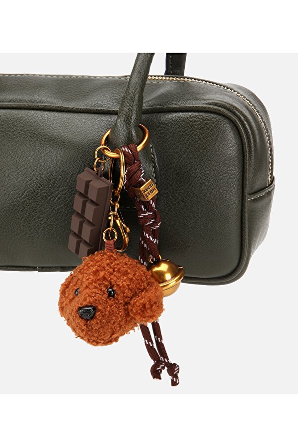 Kadın Haki Charm Detaylı Omuz Çantası