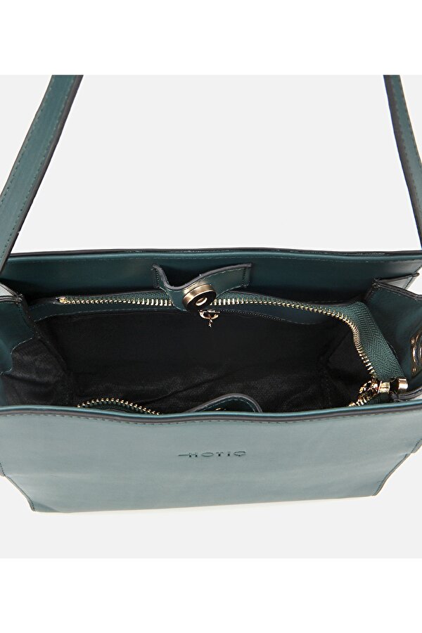 Kadın Deri Haki Omuz Çantası