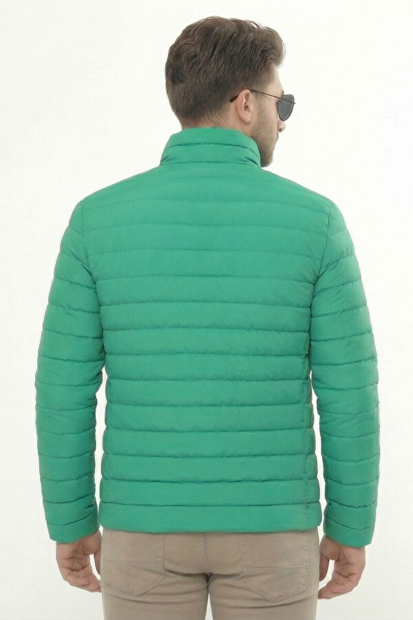 İçi Astarlı Cepli Jel Elyaf Su ve Rüzgar Geçirmez Şişme Kışlık Erkek Mont