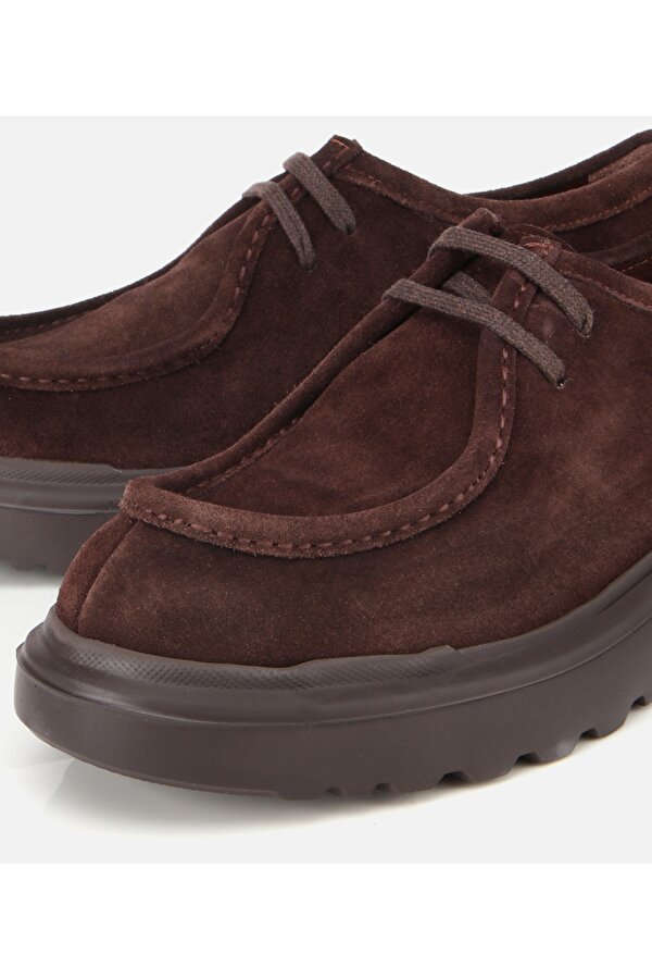 Erkek Süet Deri Kahverengi Yüksek Tabanlı Günlük Ayakkabı