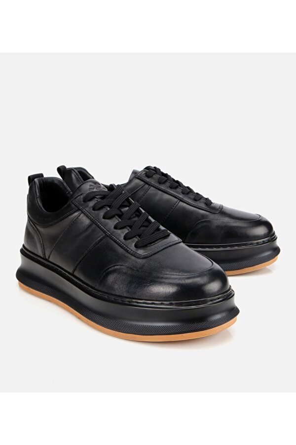 Erkek Deri Siyah Yumuşak Dokulu Günlük Ayakkabı