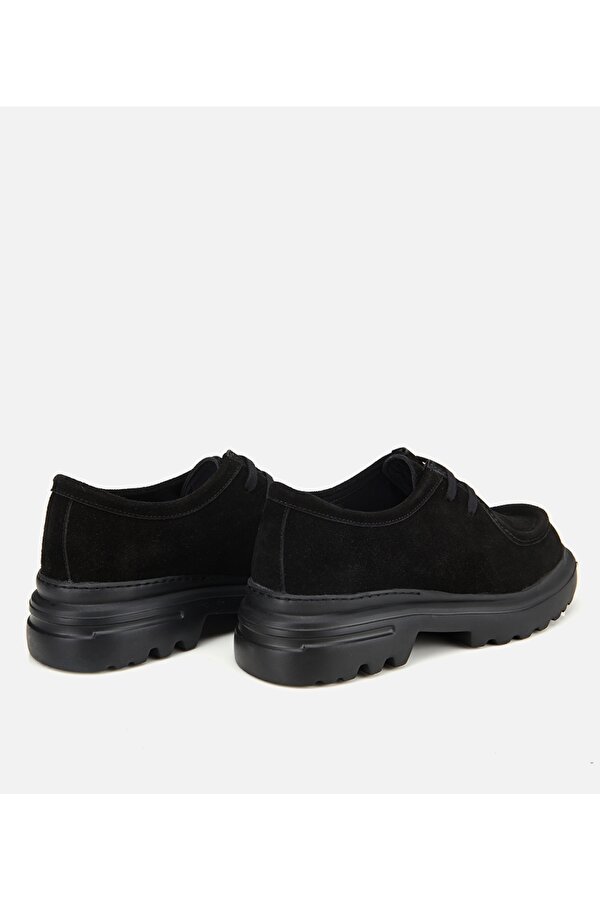 Erkek Süet Deri Siyah Yüksek Tabanlı Günlük Ayakkabı