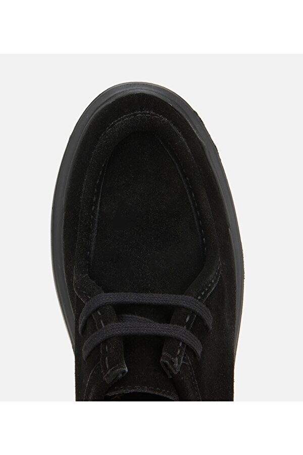 Erkek Süet Deri Siyah Yüksek Tabanlı Günlük Ayakkabı