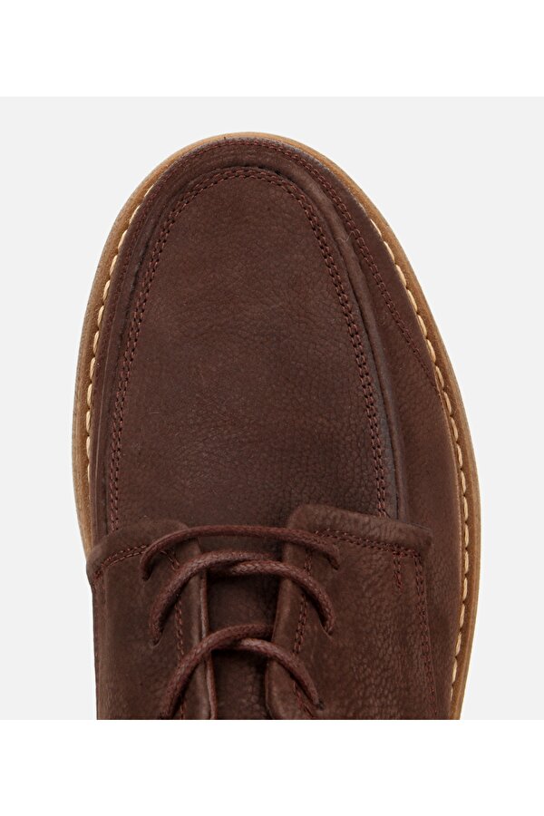 Erkek Nubuk Deri Kahverengi Kalın Tabanlı Günlük Ayakkabı