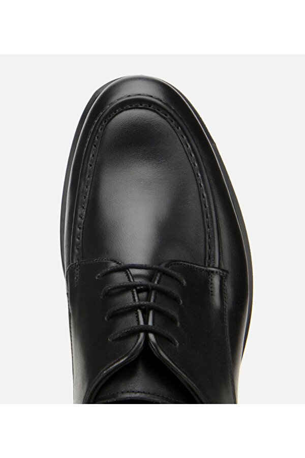 Erkek Deri Siyah Dikiş Detaylı Günlük Ayakkabı