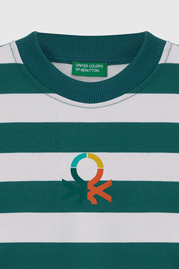 Erkek Çocuk Sweat BNTB23297 YEŞİL ÇİZGİLİ