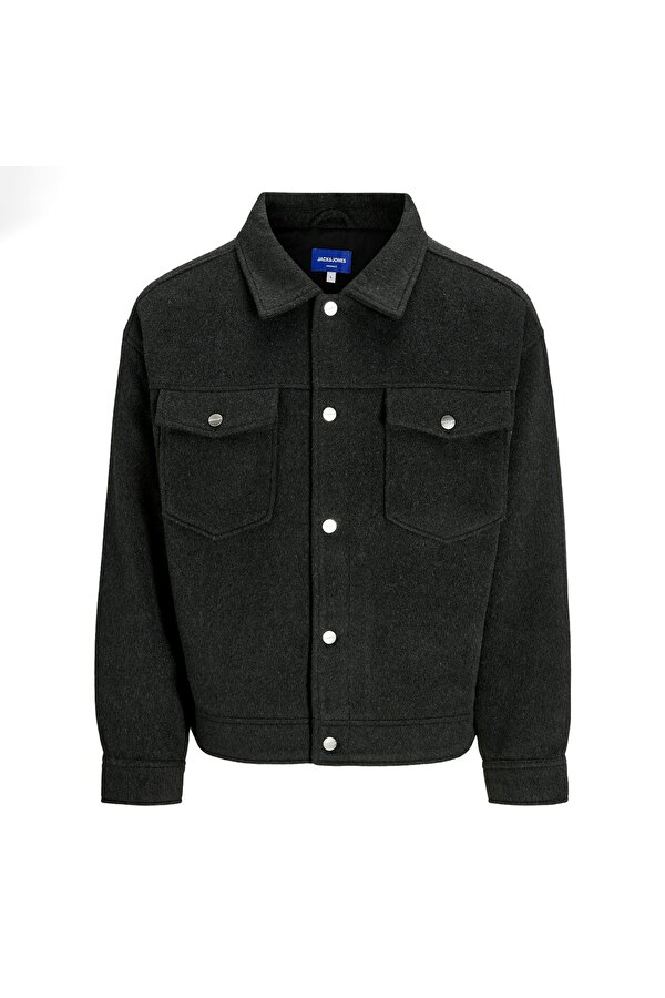 Jack&Jones Ridgewood Melange Overshirt Erkek Siyah Ceket