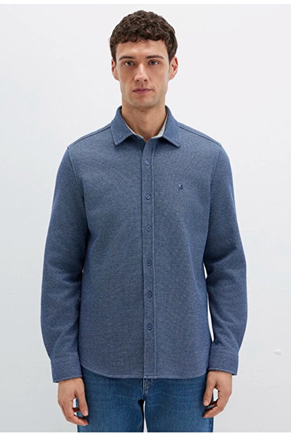 M0211763 M Logo Nakışlı Örme Gömlek Erkek Gömlek