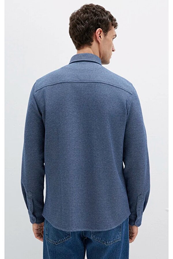 M0211763 M Logo Nakışlı Örme Gömlek Erkek Gömlek