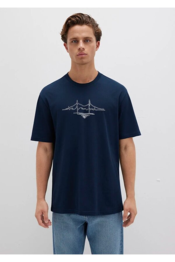 M0611881 İstanbul Nakışlı Tişört Erkek T-Shirt