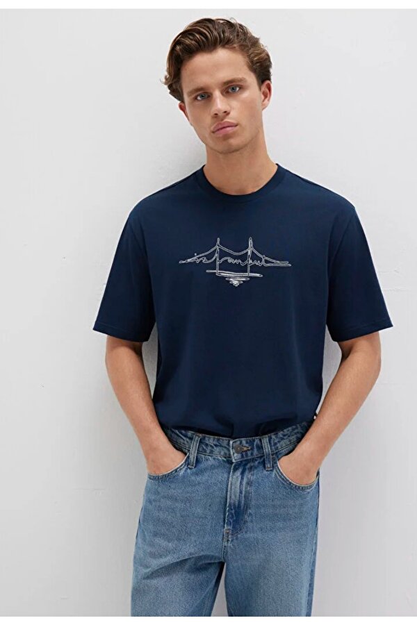 M0611881 İstanbul Nakışlı Tişört Erkek T-Shirt