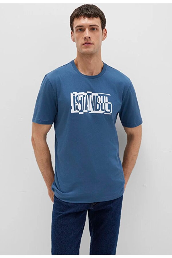 M0611789-90609 İstanbul Baskılı Tişört Erkek T-Shirt