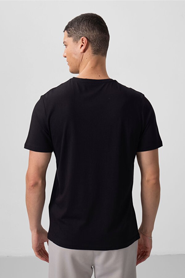 Standart Fit Basic O Yaka  3lü Paket Siyah-Petrol-Taş Erkek T-Shirt - 87911