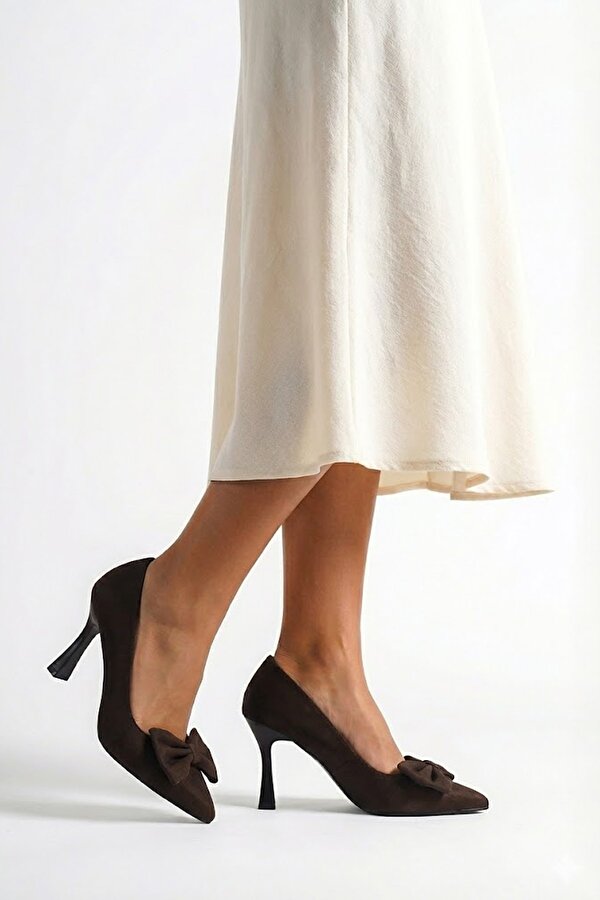 Elit 25KMST1185Z Kadın Klasik Topuklu ayakkabı Kahverengi