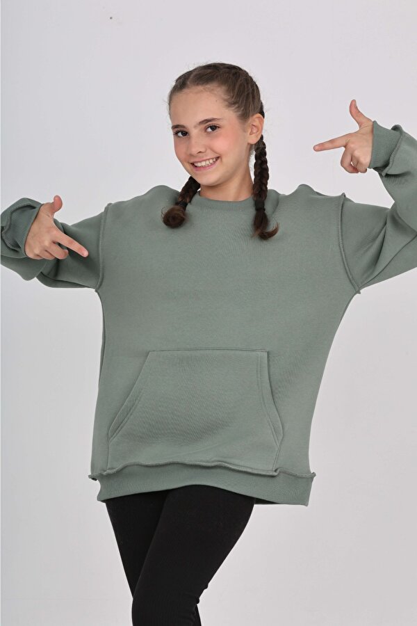 Toontoy Kız Çocuk Arka Eva Nakışlı Sweatshırt