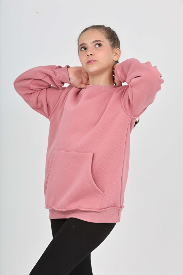 Toontoy Kız Çocuk Arka Eva Nakışlı Sweatshırt