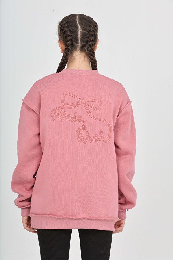 Toontoy Kız Çocuk Arka Eva Nakışlı Sweatshırt