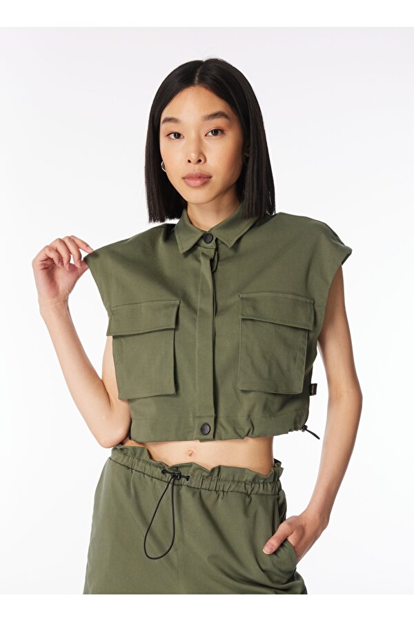 Haki Kadın Relaxed Gömlek C4SL-GML4004