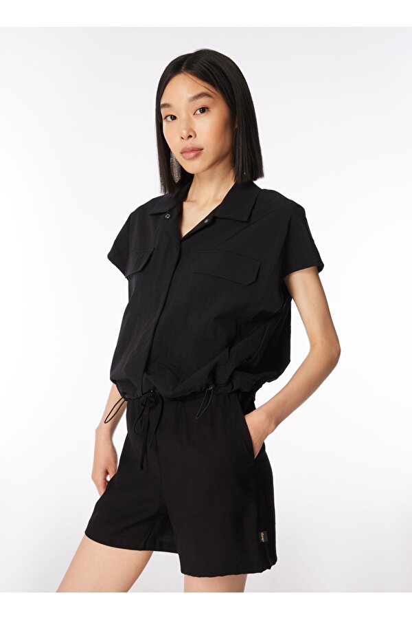 Siyah Kadın Relaxed Gömlek C4SL-GML4008