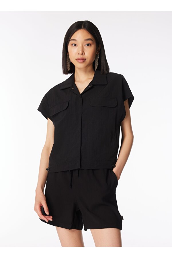 Siyah Kadın Relaxed Gömlek C4SL-GML4008