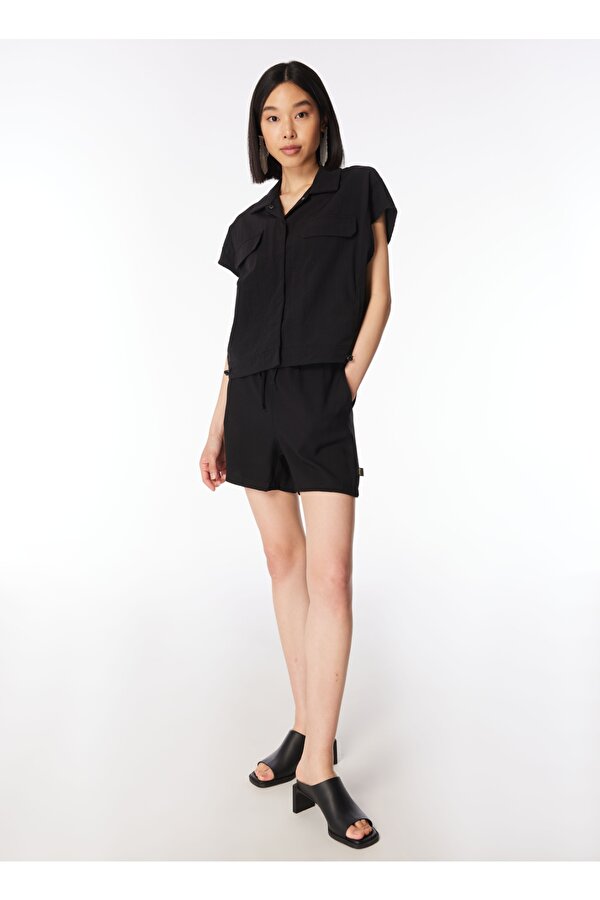 Siyah Kadın Relaxed Gömlek C4SL-GML4008