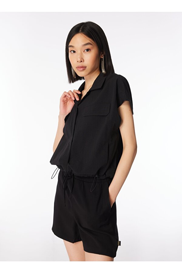 Siyah Kadın Relaxed Gömlek C4SL-GML4008