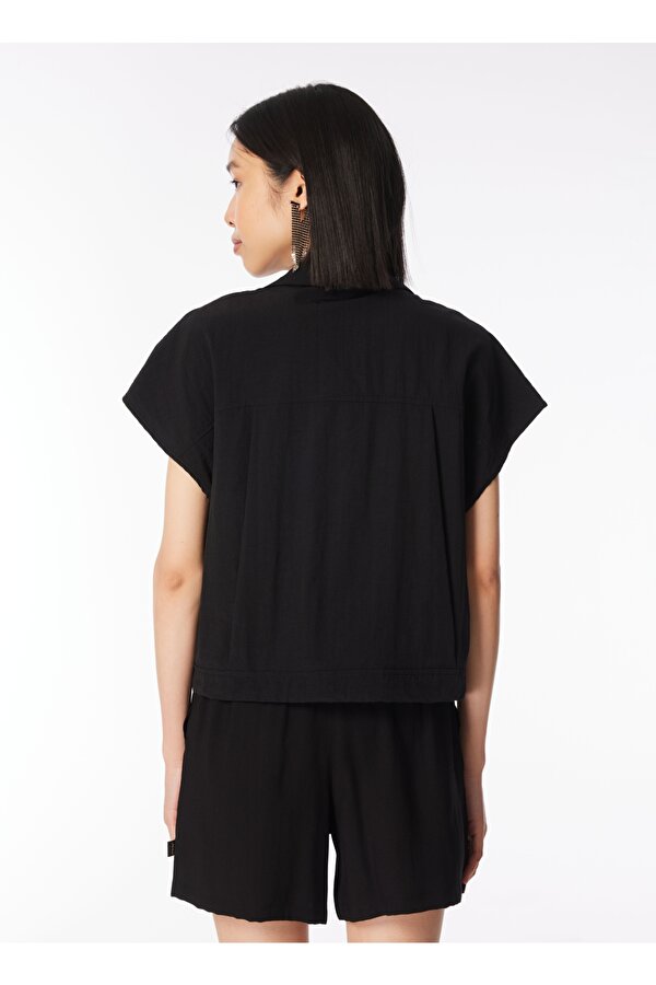 Siyah Kadın Relaxed Gömlek C4SL-GML4008