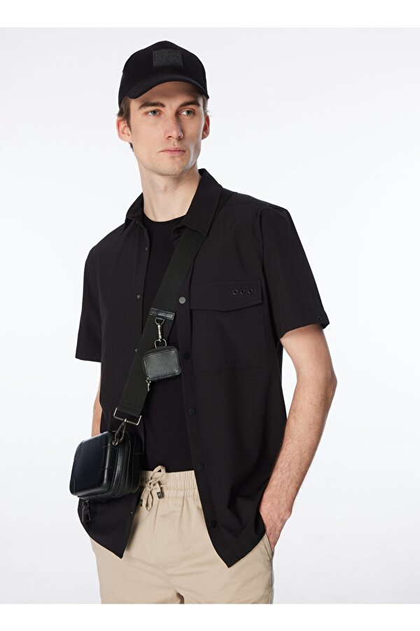 Siyah Erkek Basic Gömlek F4SM-GML 0754