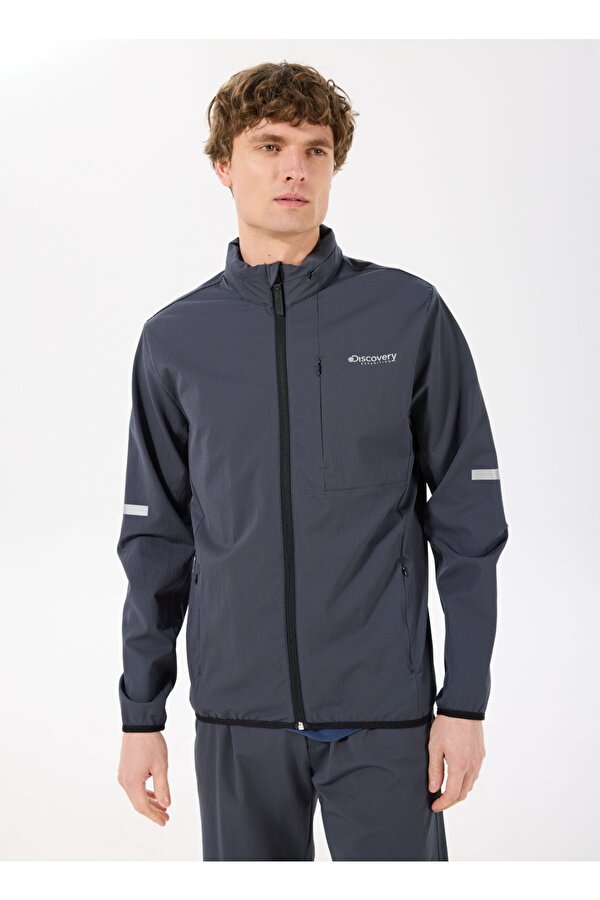 D5SM-TRC3758 Antrasit Standart Düz Erkek Trençkot