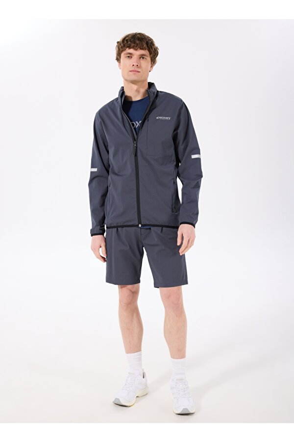 D5SM-TRC3758 Antrasit Standart Düz Erkek Trençkot