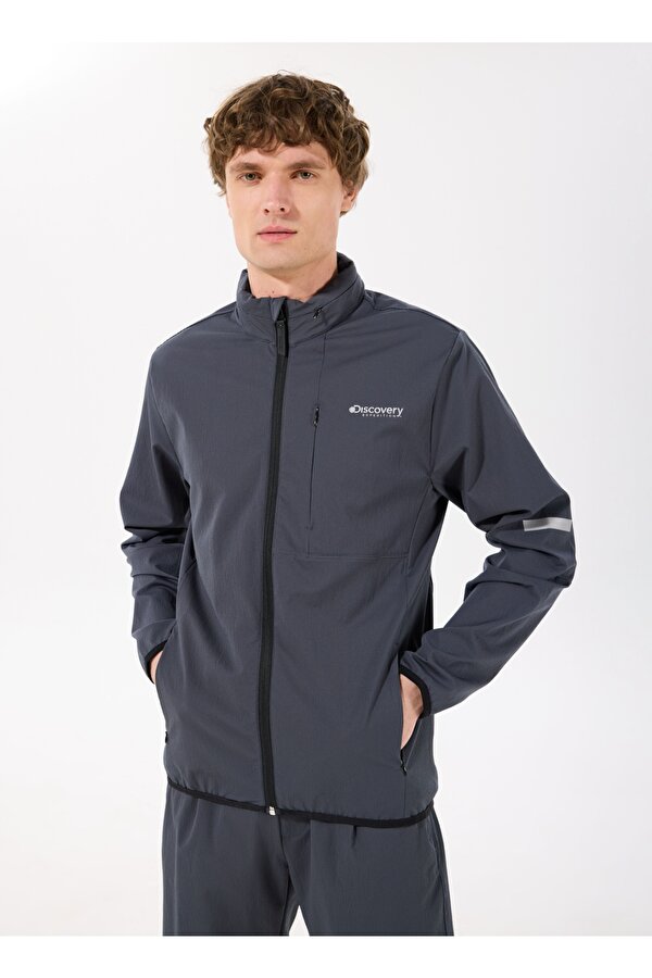 D5SM-TRC3758 Antrasit Standart Düz Erkek Trençkot