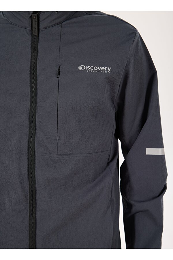 D5SM-TRC3758 Antrasit Standart Düz Erkek Trençkot